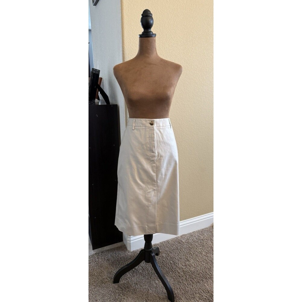 Isaac Mizrahi for Target Skirt Size 12 Gray Beige Chino Cotton Blend Pencil Slit